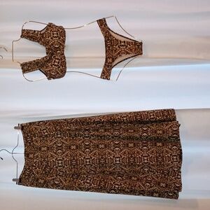 Mustique bikini set and matching maxi skort/coverup /pareo set